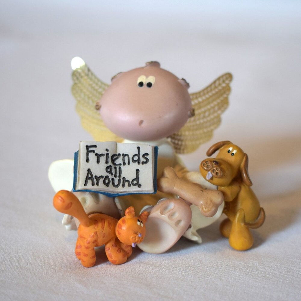 2001 Angel Cheeks Kirks Kritters Friends All Around with Dog Cat